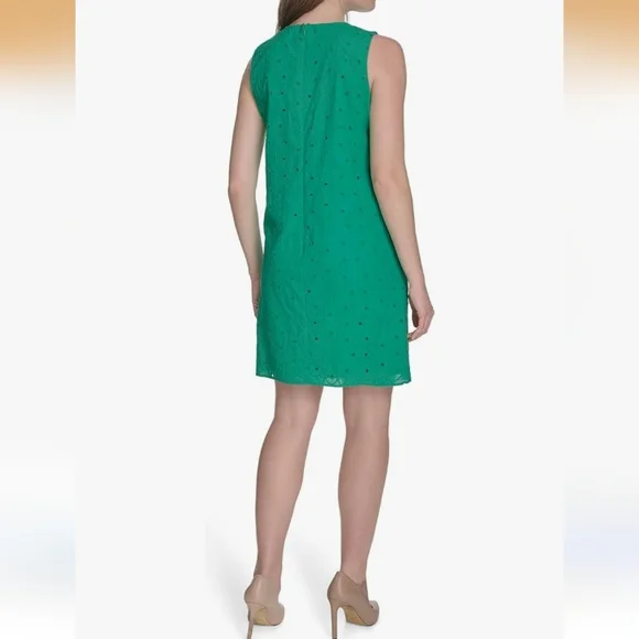 Tommy Hilfiger Womens Sleeveless Meadow Eyelet Shift Dress - Picture 3 of 5